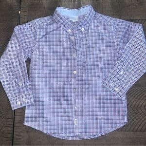 Little English Checkered Button Down Shirt - Blue and Red